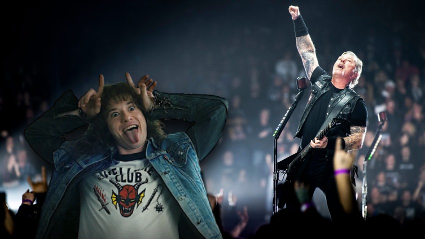  Οι Metallica με μπλούζες Hellfire club «παίζουν ντουέτο» με τον Eddie